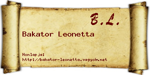 Bakator Leonetta névjegykártya